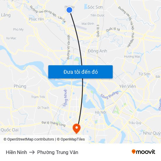 Hiền Ninh to Phường Trung Văn map