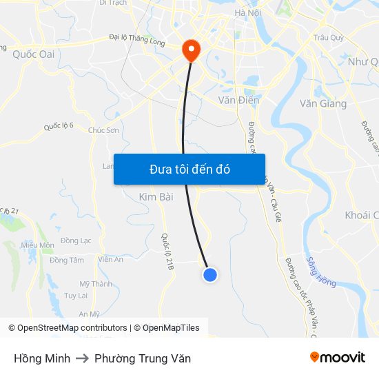 Hồng Minh to Phường Trung Văn map