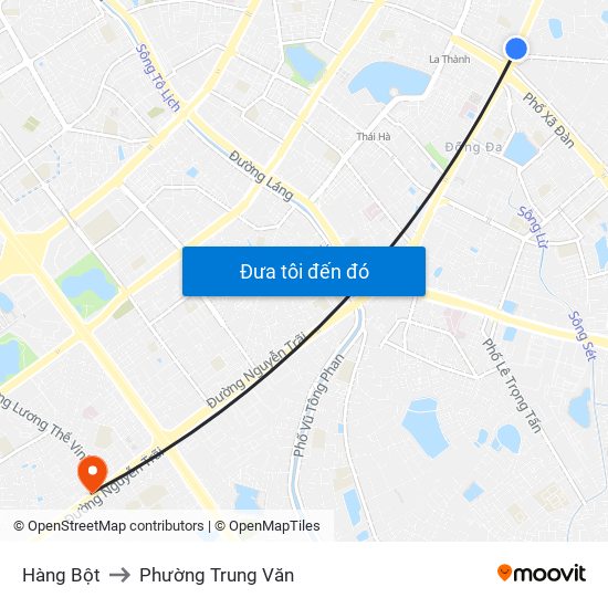 Hàng Bột to Phường Trung Văn map