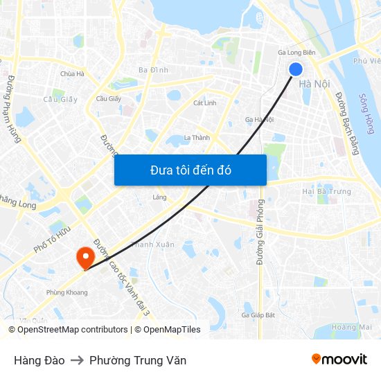 Hàng Đào to Phường Trung Văn map