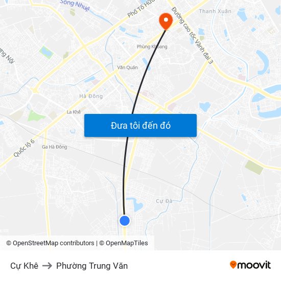 Cự Khê to Phường Trung Văn map