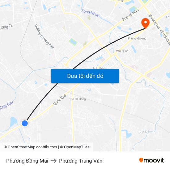 Phường Đồng Mai to Phường Trung Văn map