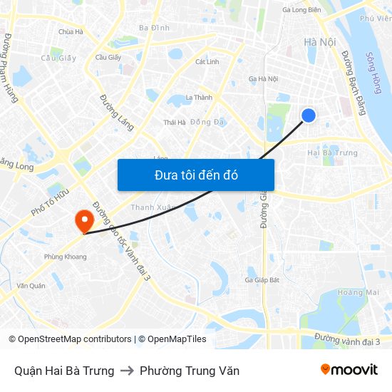 Quận Hai Bà Trưng to Phường Trung Văn map