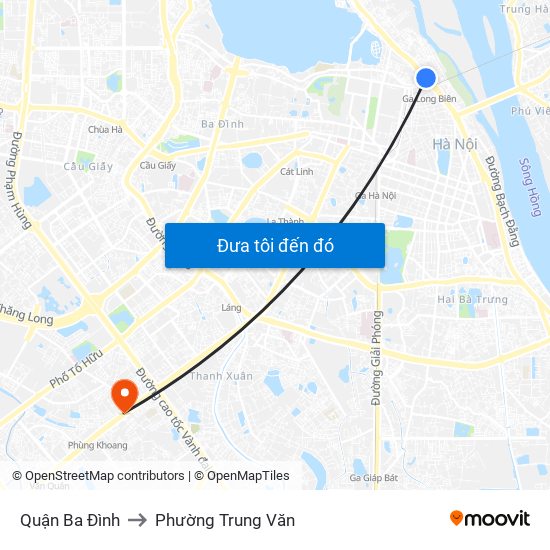 Quận Ba Đình to Phường Trung Văn map