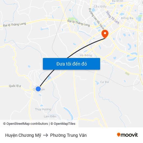 Huyện Chương Mỹ to Phường Trung Văn map