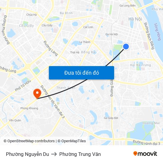 Phường Nguyễn Du to Phường Trung Văn map