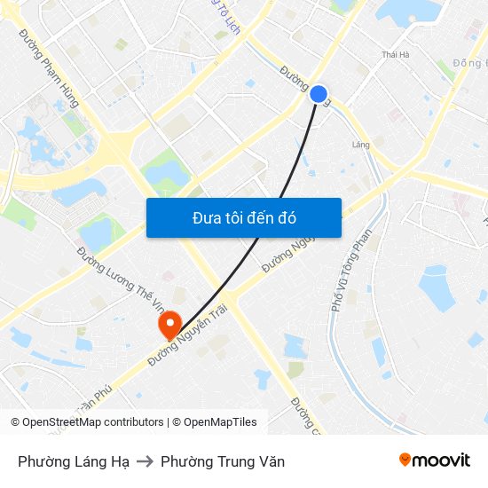 Phường Láng Hạ to Phường Trung Văn map