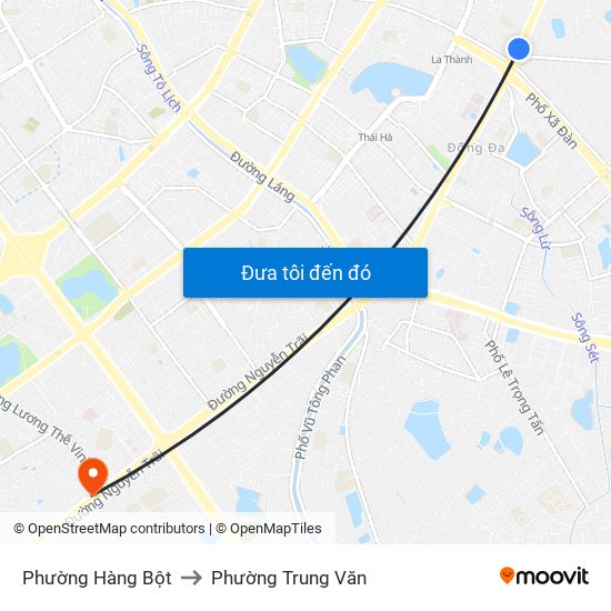 Phường Hàng Bột to Phường Trung Văn map