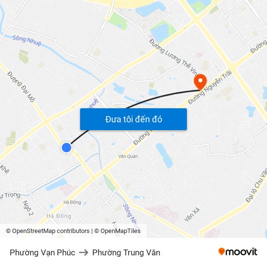 Phường Vạn Phúc to Phường Trung Văn map