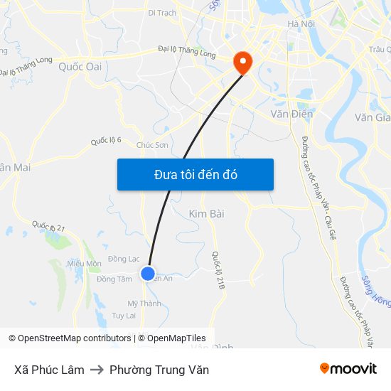 Xã Phúc Lâm to Phường Trung Văn map
