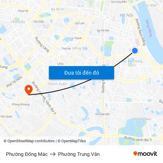 Phường Đống Mác to Phường Trung Văn map