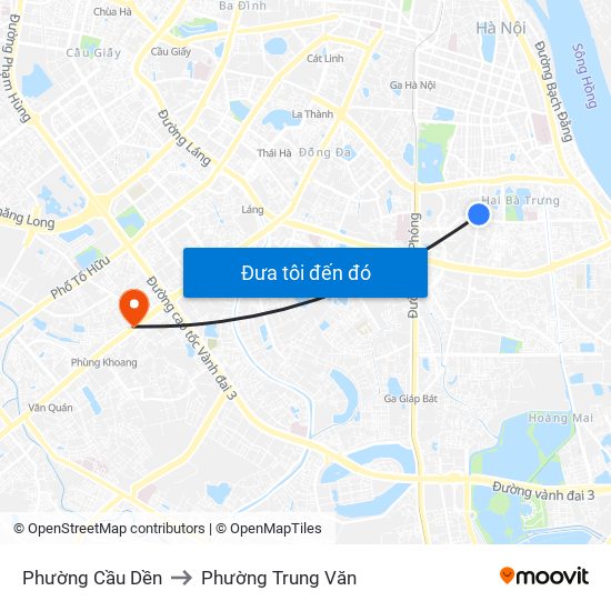Phường Cầu Dền to Phường Trung Văn map