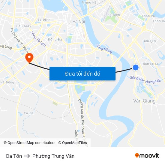 Đa Tốn to Phường Trung Văn map