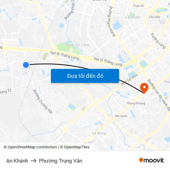 An Khánh to Phường Trung Văn map