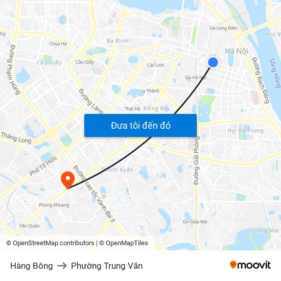 Hàng Bông to Phường Trung Văn map