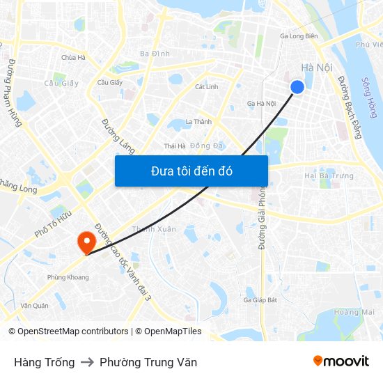 Hàng Trống to Phường Trung Văn map