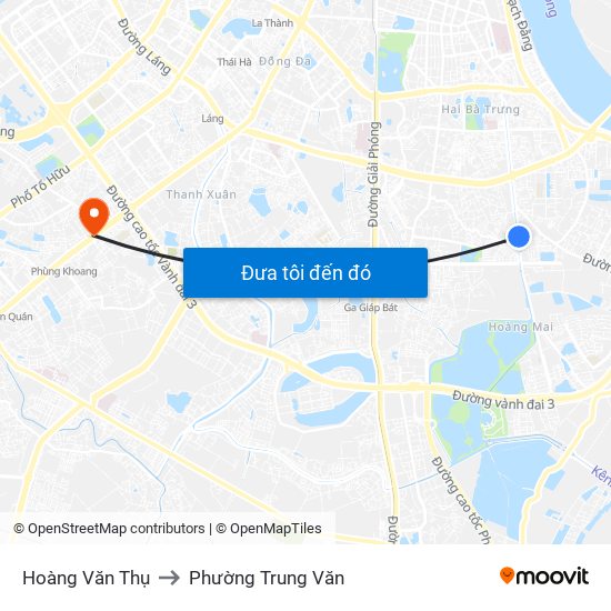 Hoàng Văn Thụ to Phường Trung Văn map