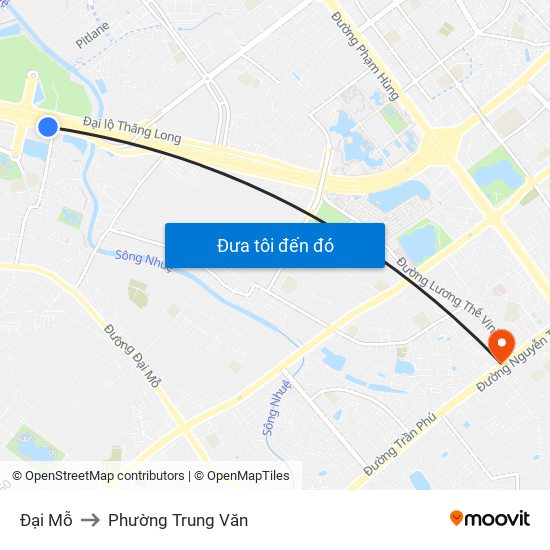 Đại Mỗ to Phường Trung Văn map