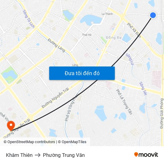 Khâm Thiên to Phường Trung Văn map