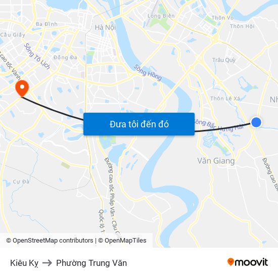 Kiêu Kỵ to Phường Trung Văn map