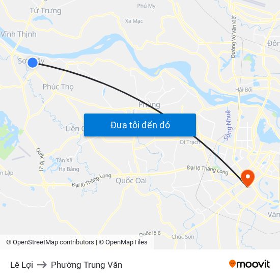 Lê Lợi to Phường Trung Văn map