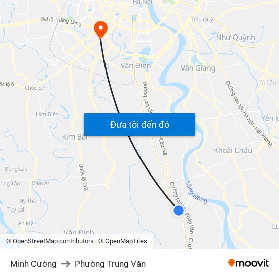 Minh Cường to Phường Trung Văn map