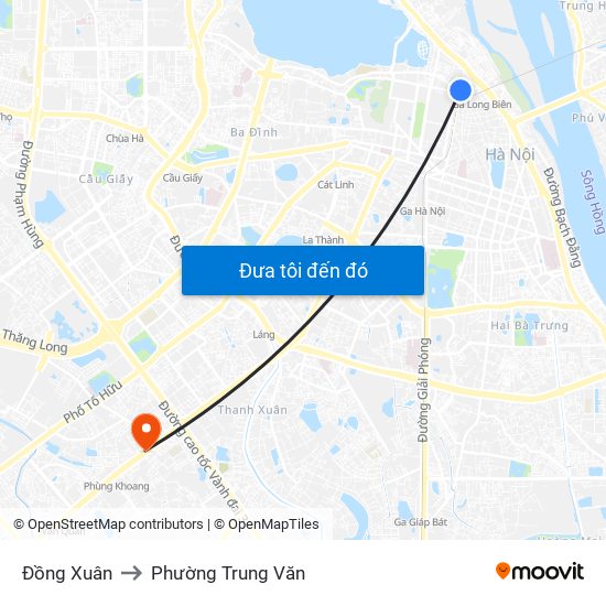 Đồng Xuân to Phường Trung Văn map