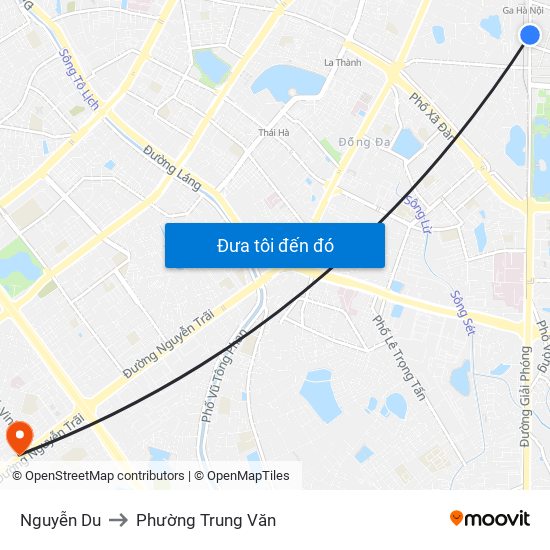 Nguyễn Du to Phường Trung Văn map