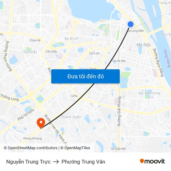 Nguyễn Trung Trực to Phường Trung Văn map