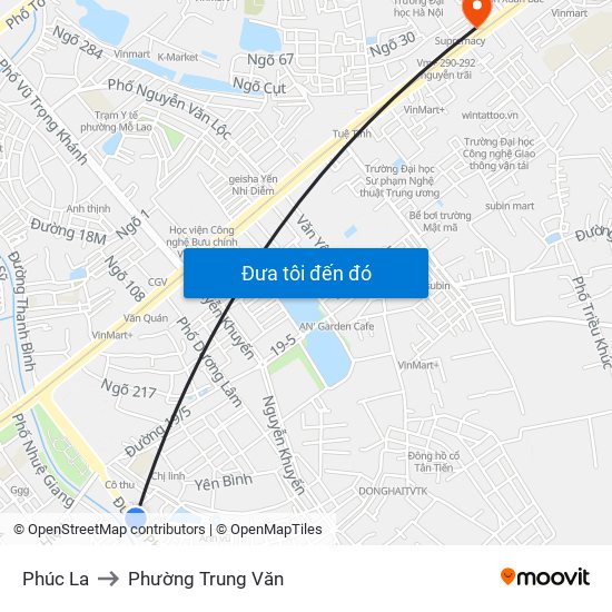 Phúc La to Phường Trung Văn map