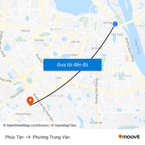 Phúc Tân to Phường Trung Văn map