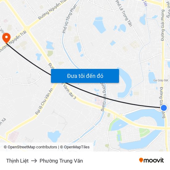Thịnh Liệt to Phường Trung Văn map