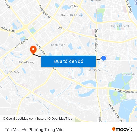 Tân Mai to Phường Trung Văn map