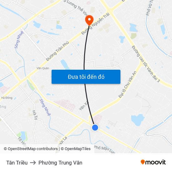 Tân Triều to Phường Trung Văn map