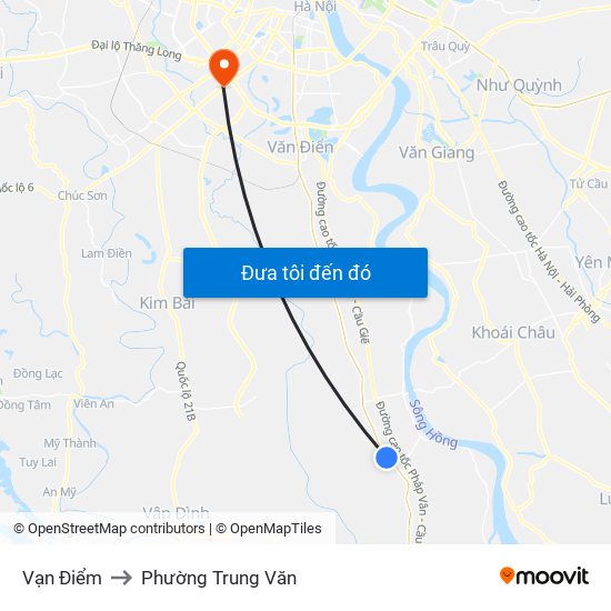 Vạn Điểm to Phường Trung Văn map