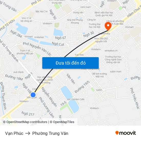 Vạn Phúc to Phường Trung Văn map