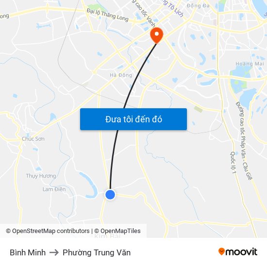 Bình Minh to Phường Trung Văn map