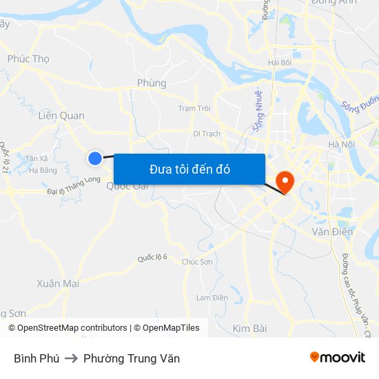Bình Phú to Phường Trung Văn map