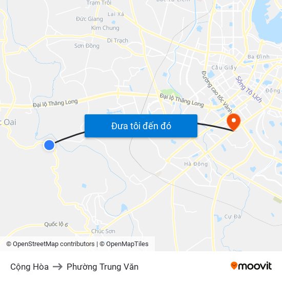 Cộng Hòa to Phường Trung Văn map