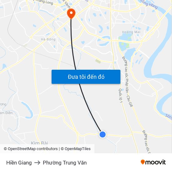 Hiền Giang to Phường Trung Văn map