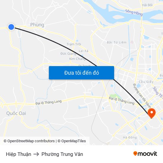 Hiệp Thuận to Phường Trung Văn map