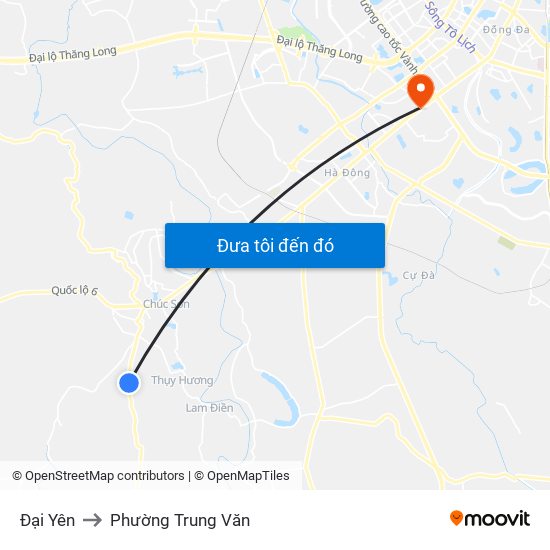 Đại Yên to Phường Trung Văn map