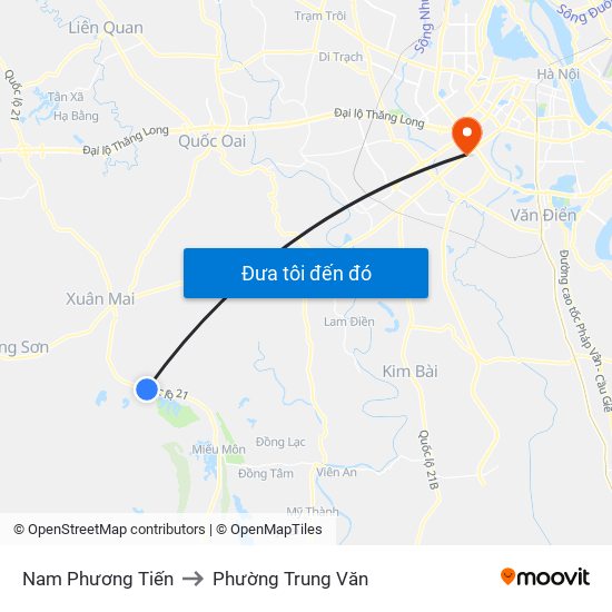 Nam Phương Tiến to Phường Trung Văn map