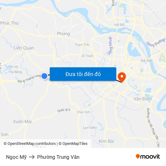 Ngọc Mỹ to Phường Trung Văn map