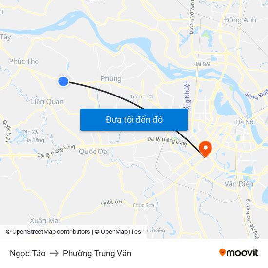 Ngọc Tảo to Phường Trung Văn map