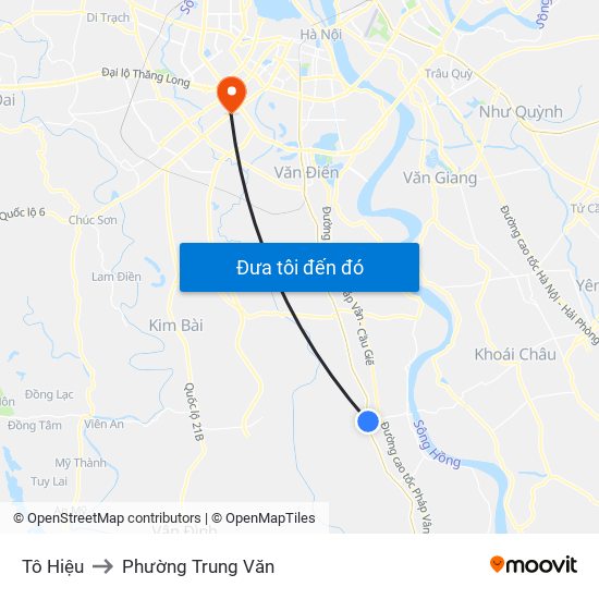 Tô Hiệu to Phường Trung Văn map