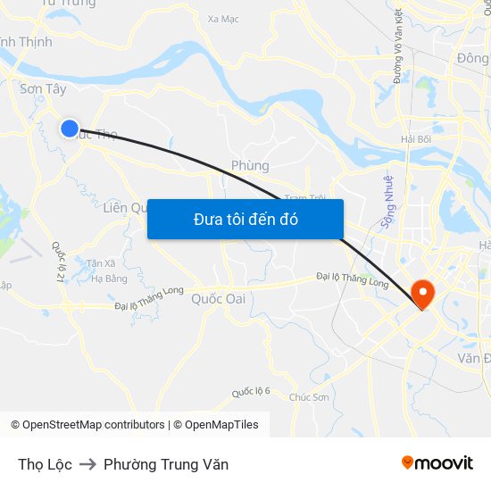 Thọ Lộc to Phường Trung Văn map