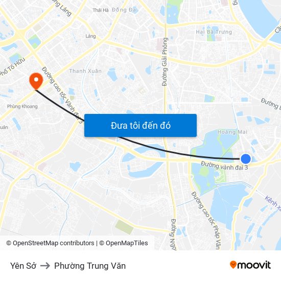 Yên Sở to Phường Trung Văn map