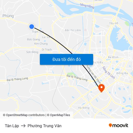 Tân Lập to Phường Trung Văn map