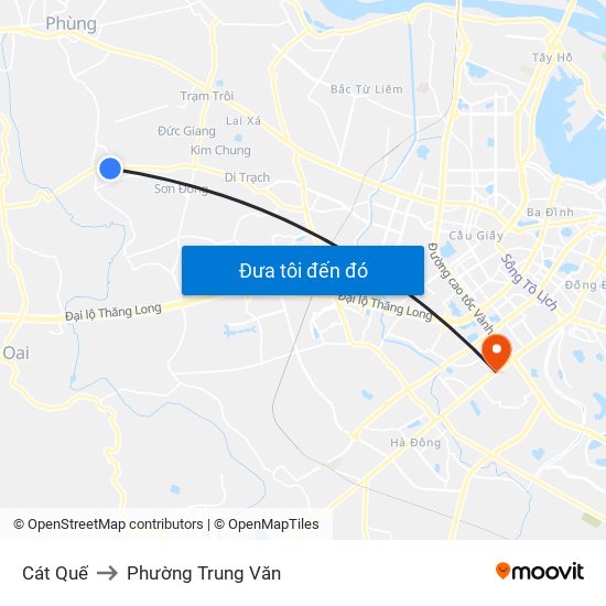 Cát Quế to Phường Trung Văn map